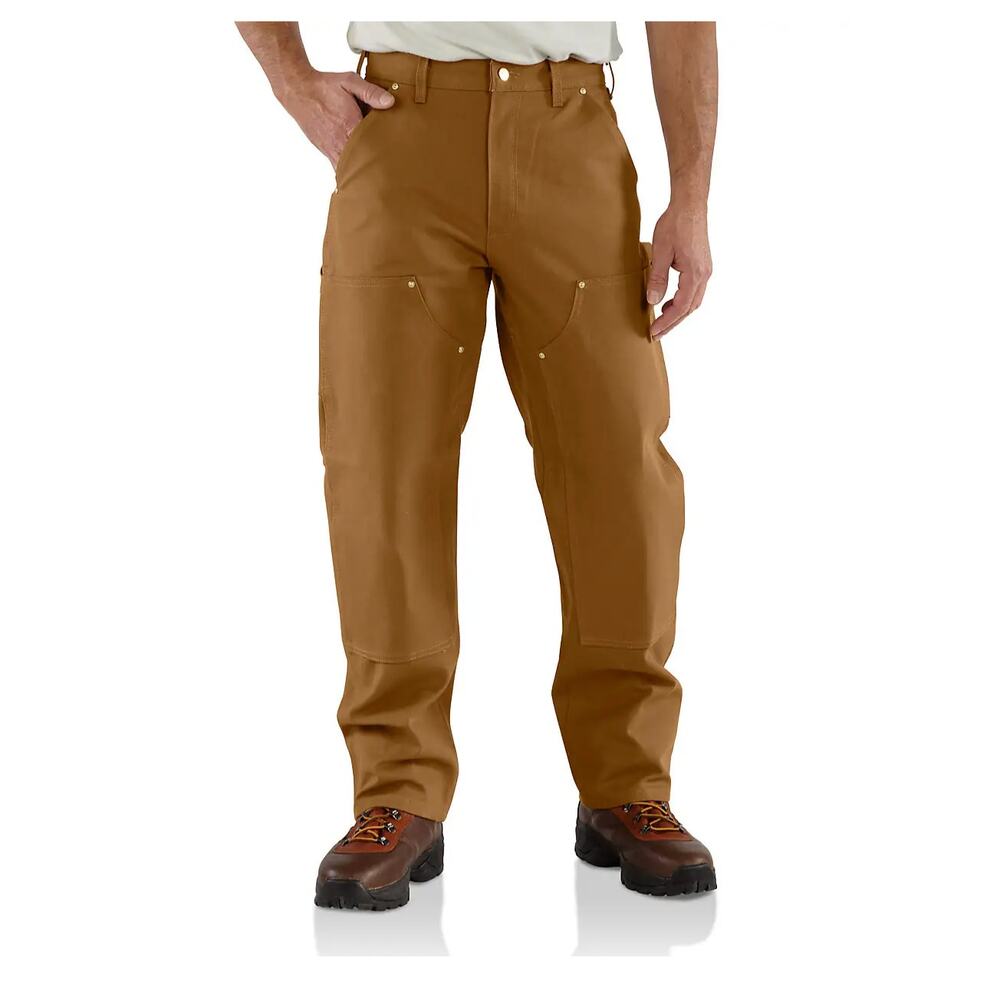 Carhartt Brown Utility Double Knee Loose Fit Firm Duck Pants Men's Size 46x32 - Picture 3 of 10